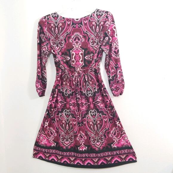 NWT NY Collection paisley Jersey studded dress P M - Picture 6 of 13